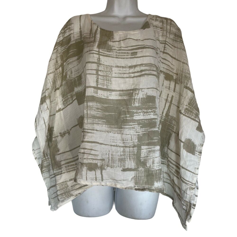 Eva Tralala Tan Lagenlook Cotton Tunic Blouse